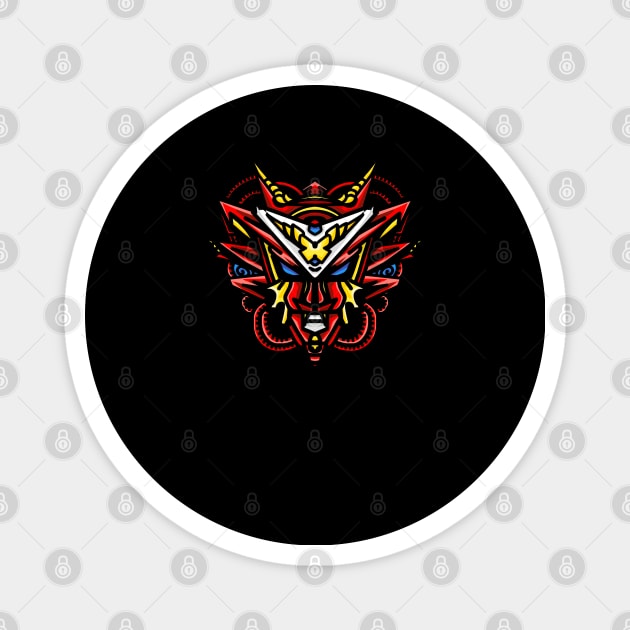 Red Mecha Head Robot Gundam Design Magnet by Excela Studio